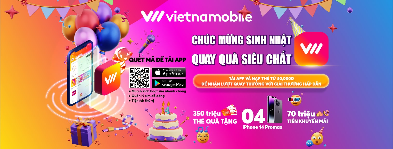 Vietnam Mobile Là Với Phần Quà Lên Tới 200% Giá Trị Thẻ Nạp Đầu Tiên Trong Ngày Vào Tài Khoản Thoại Liên Mạng Mạng Di Động Được “khai Sinh”, Chính Thức Cung Cấp Dịch Vụ Viễn Thông Vào Năm 2009, Vẫn Đang Trong Thời Kì Phát Triển Tại Việt Nam