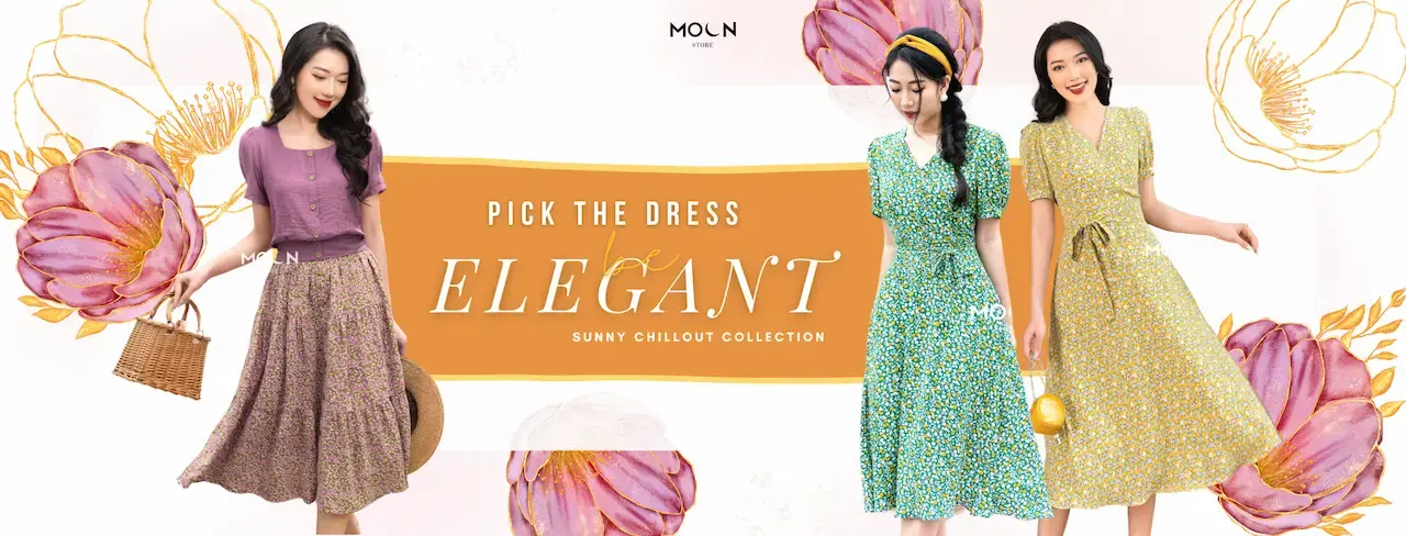 Nhân Khoảnh Khắc Đẹp Đẽ Này, Thời Trang Moon Gửi Đến Nàng Em 1 Váy Minxi Dress Một Thiết Kế Mang Sắc Thái Hiện Đại Xen Lẫn Nét Dịu Dàng.