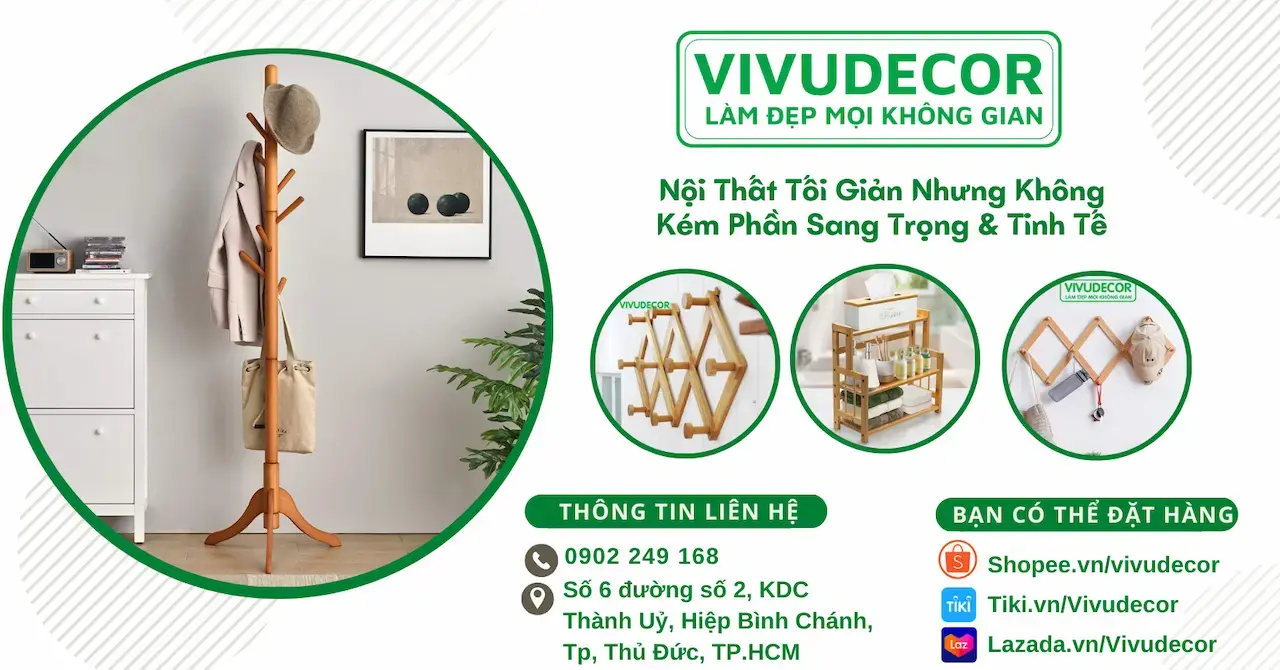 Vivudecor 1 Shop Chuyên Cung Cấp Các Sản Phẩm Kệ Gỗ, Móc Treo Tường Giá Tốt – Nhiều Chương Trình Khuyến Mãi