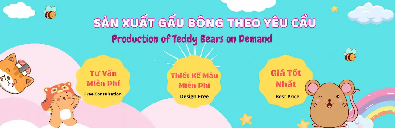 Gấu Bông Mino Chuyên Nhận Sản Xuất Gấu Bông Theo Yêu Cung Cấp Gấu Bông Sỉ, Lẻ Với 1 Số Lượng Lớn Đa Dạng Mẫu Mã Đẹp Hot Trend Hiện Nay.