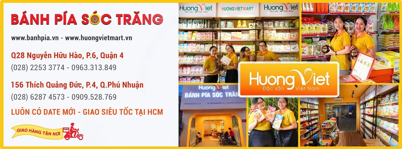 Hương Việt Mart 1 Cửa Hàng Chuyên Cung Cấp Những Món Đặc Sản Nổi Tiếng Của Miền Tây Nam Bộ Như: Bánh Pía, Bánh Phồng Tôm, Lạp Xưởng, Kẹo Dừa, Bánh In, Rượu Dừa ..