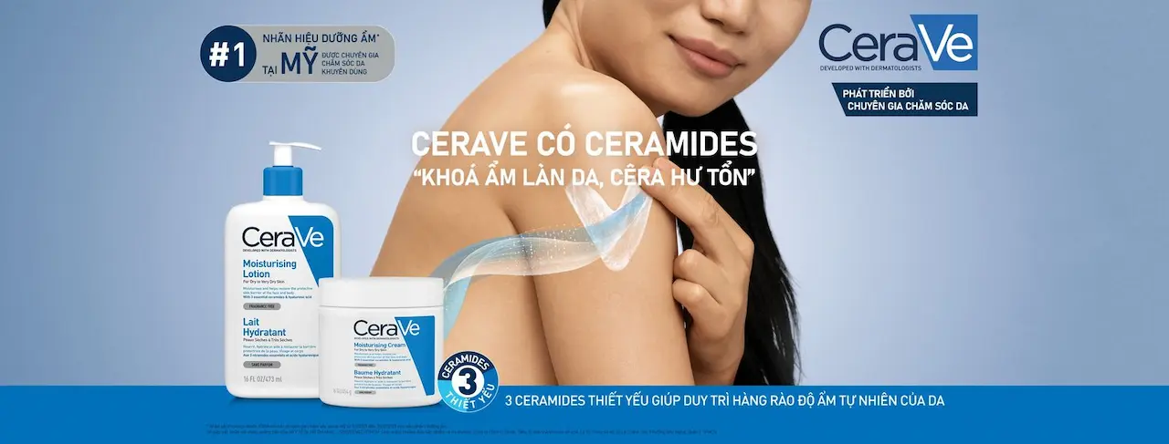 Cerave Công Nghệ Độc Quyền Từ 3 Ceramides Thiết Yếu Giúp Duy Trì Hàng Rào Độ Ẩm Tự Nhiên Của Da Và Công Thức Mve Giúp Khóa Ẩm Trên Da 24 Giờ.