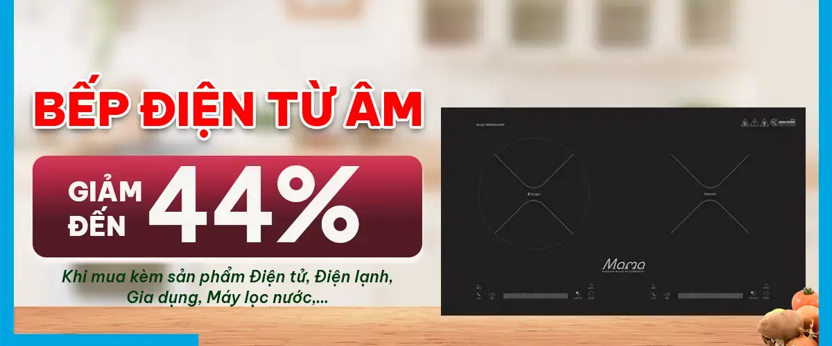 Bếp điện từ âm giảm đến 44% khi mua kèm Điện tử, Điện lạnh, Gia dụng, Máy lọc nước