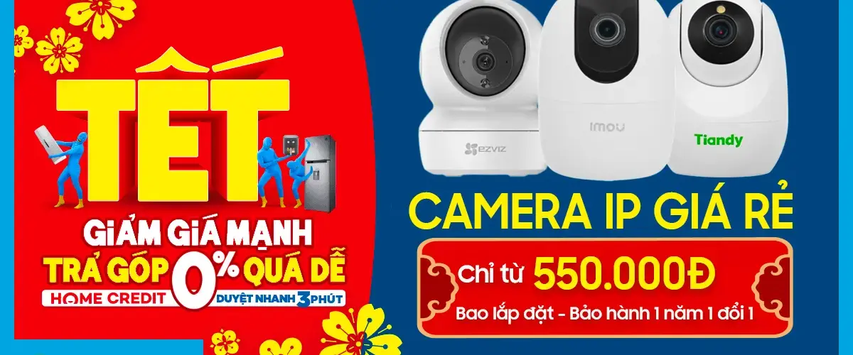 Camera IP giá rẻ chỉ từ 550K – Bao lắp đặt – Bảo hành 1 năm 1 đổi 1