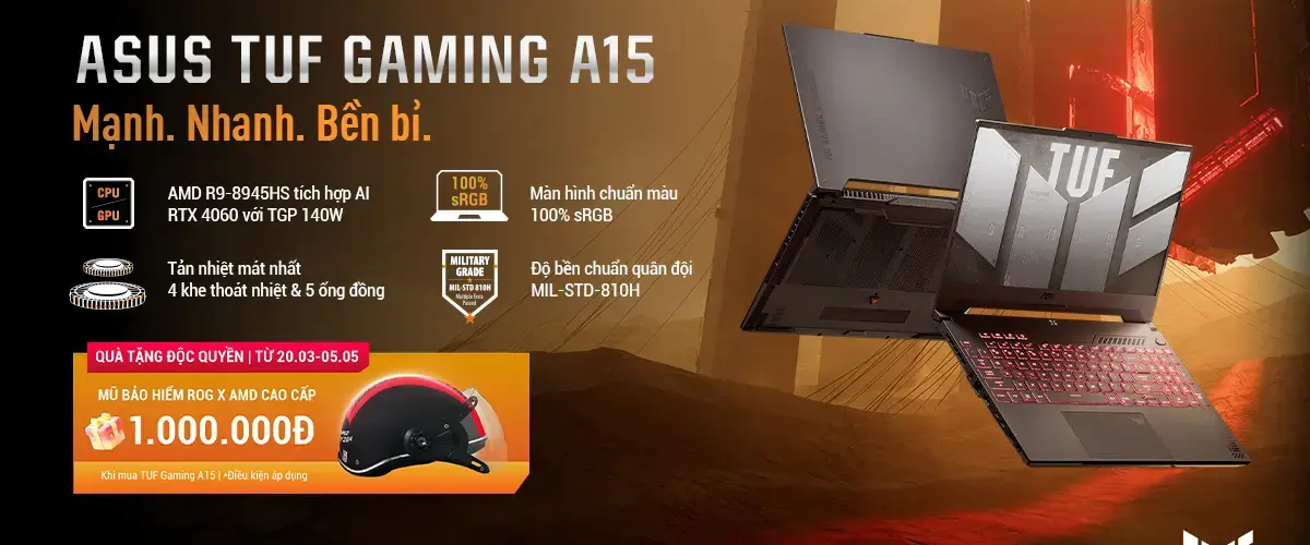 Chinh phục ASUS TUF Gaming A15 – Tận hưởng quà độc quyền từ ROG