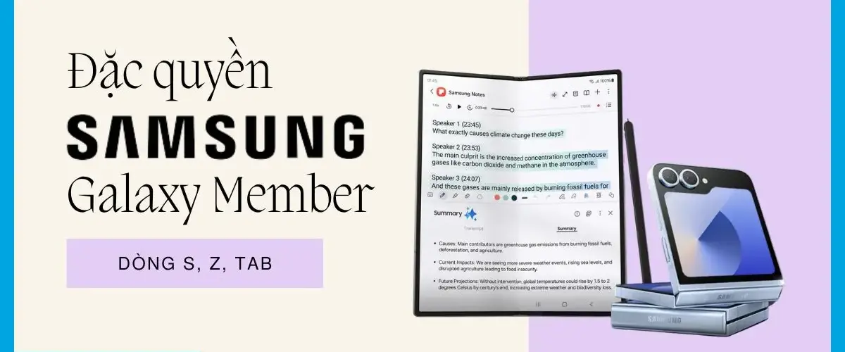 Chương trình Samsung Galaxy Member áp dụng dòng S, Z & Tab Tháng 05/2025