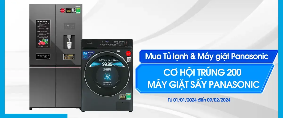 Danh sách trúng thưởng – Cơ hội trúng 200 máy giặt khi mua Tủ lạnh và Máy giặt Panasonic