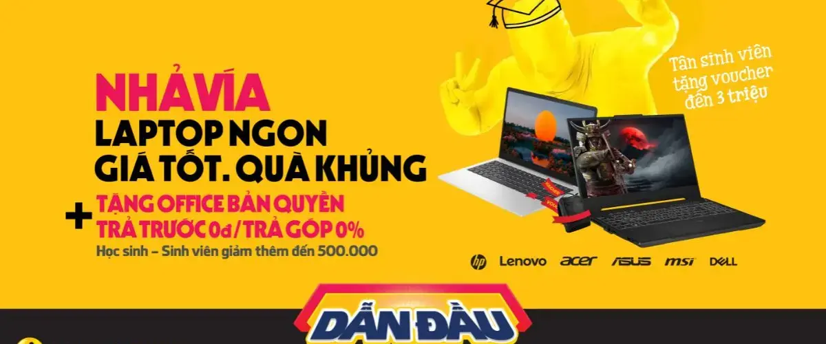 Điểm cao rinh laptop chất, giảm đến 3 triệu tại Điện máy XANH