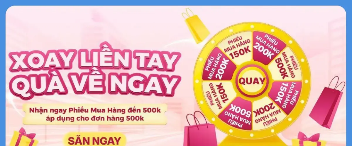 DUY NHẤT 05/05 – Tham gia Vòng quay may mắn tại Điện máy XANH – Trúng phiếu mua hàng đến 500K, cơ hội mua hàng giá 0đ!