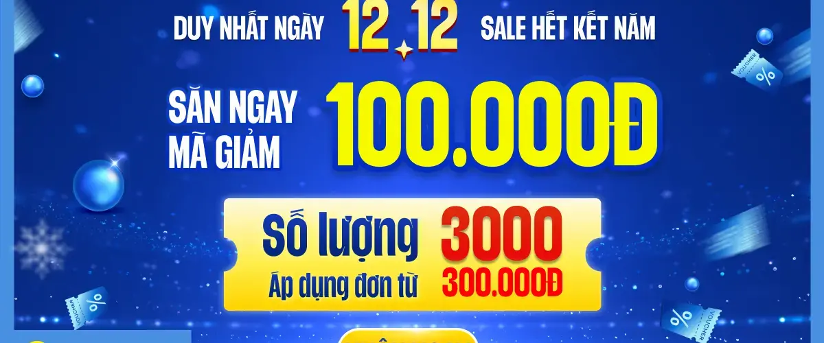 Duy nhất ngày 12:12: Săn ngay phiếu mua hàng giảm 100K cho đơn tối thiểu 300K
