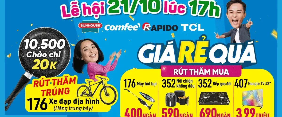 Giá RẺ quá – Duy nhất ngày 21/10 – Cơ hội mua xe đạp địa hình giá 0đ, chảo 20cm giá 20K
