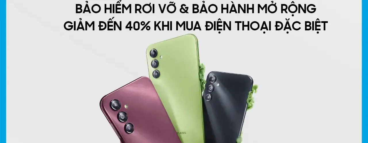 Giảm đến 40% gói Bảo hiểm rơi vỡ hoặc Bảo hành mở rộng khi mua Điện thoại độc quyền tại Điện máy XANH