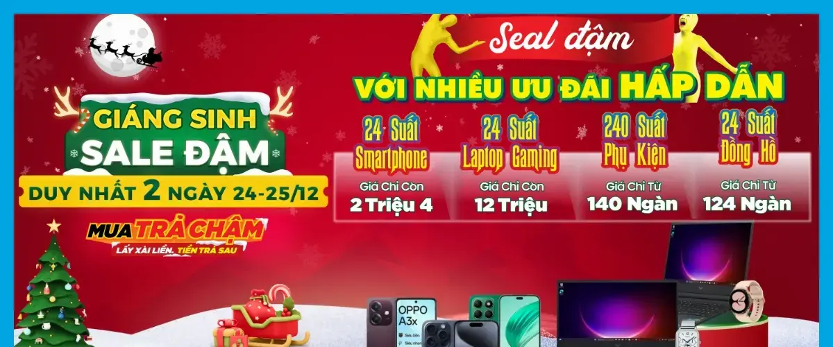 Giáng Sinh Sale Đậm – Giảm đến 70%++ smartphone, laptop, phụ kiện tại Điện máy XANH