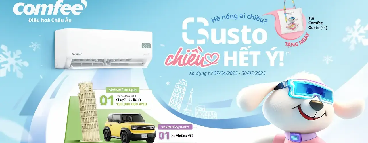 Hè nóng ai chiều? Gusto chiều hết ý – Rinh mát lạnh, săn quà giá trị cùng Comfee và tận hưởng mùa hè dễ chịu không lo nắng nóng!