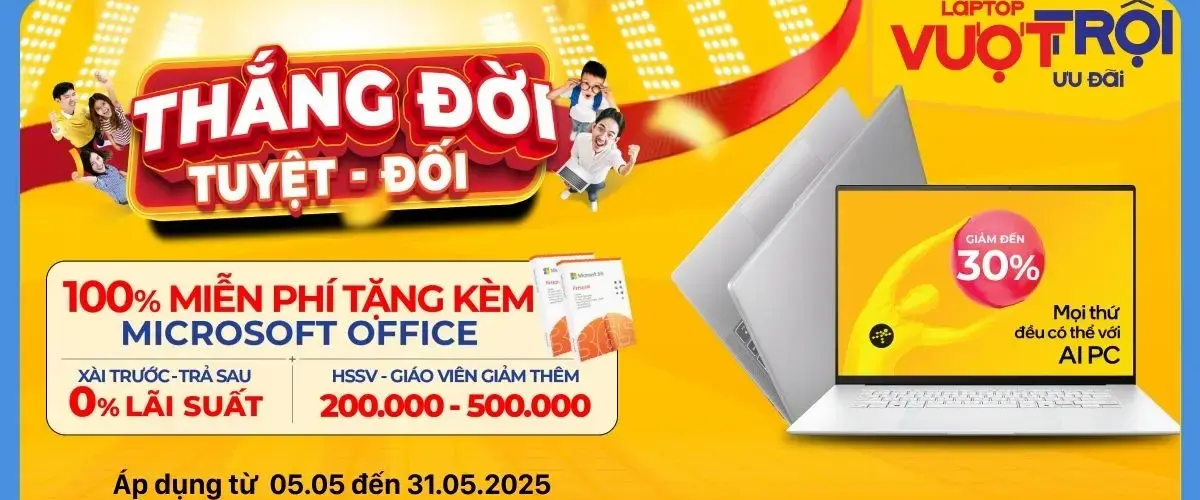 Laptop Dell core i7 trang bị Microsoft Office, giá từ 18.49 triệu – Ưu đãi trả chậm 0%, HSSV – giáo viên giảm thêm đến 500K