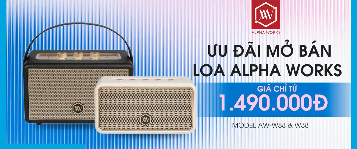 Loa Bluetooth Alpha Works lên kệ tại Điện máy XANH. Ưu đãi mở bán chỉ từ 1.490.000đ