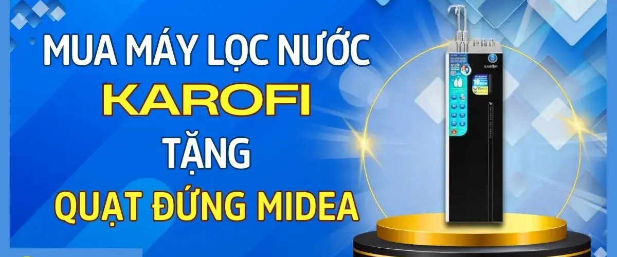 Máy lọc nước RO nóng nguội lạnh Karofi KAE-S688 12 lõi – Khuyến mãi hấp dẫn, trả góp 0%, tặng quạt đứng Midea