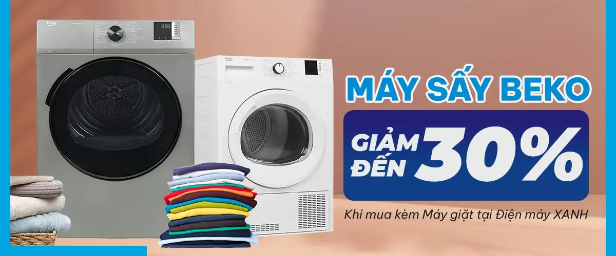 Máy sấy Beko giảm thêm đến 30% khi mua kèm máy giặt