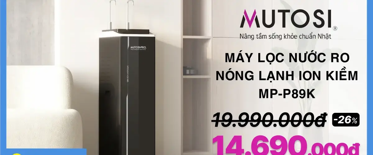 Mở bán máy lọc nước RO nóng lạnh ion kiềm Mutosi MP-P89K 9 lõi