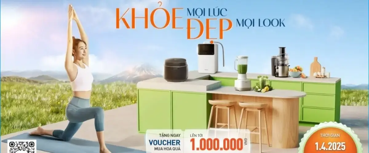 Món quà sức khỏe – Tươi trẻ hè sang: Nhận ngay voucher 1 triệu khi mua sản phẩm gia dụng Panasonic từ 01/04 – 30/06/2025
