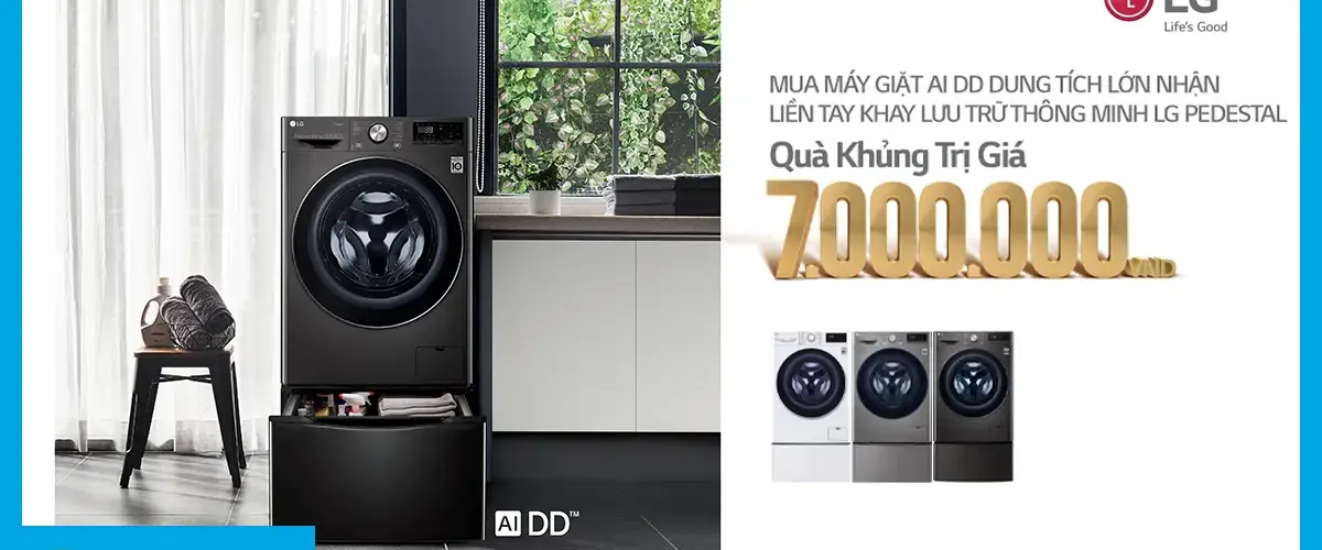 Mua máy giặt LG nhận quà tặng hấp dẫn đến 7 triệu đồng