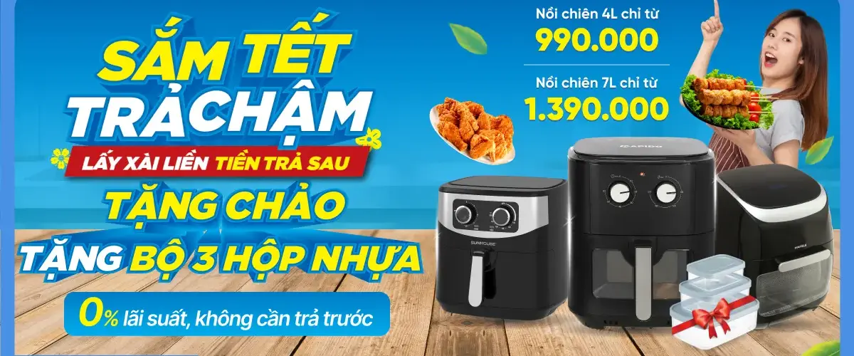 Mua nồi chiên không dầu, rinh ngay bộ 3 hộp nhựa xịn sò trị giá 100K