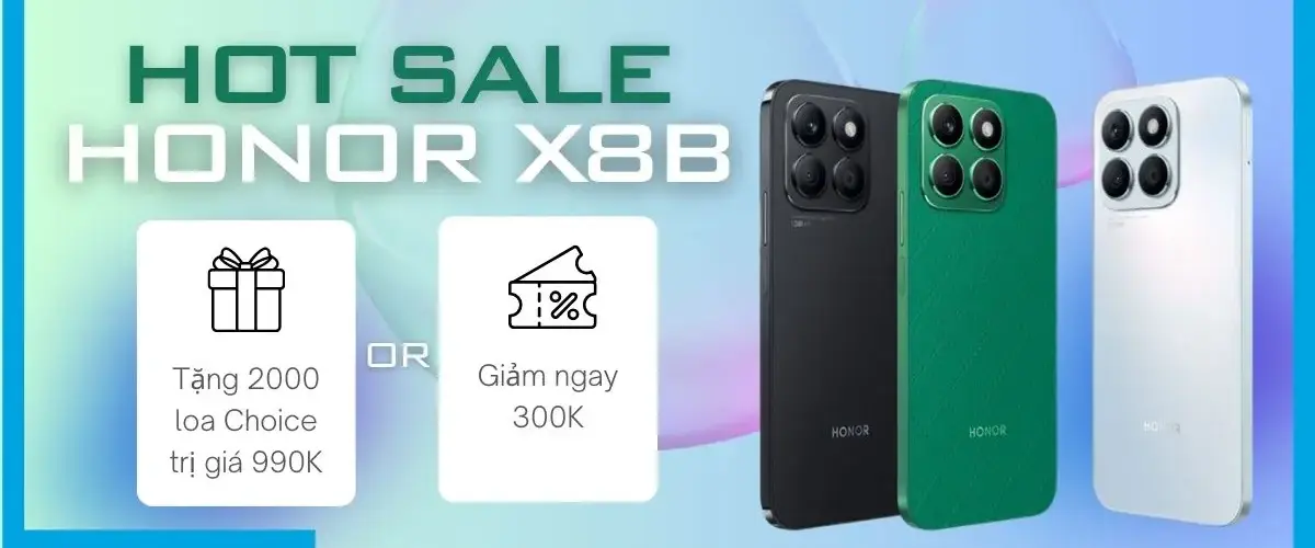 Săn sale điện thoại Honor X8b: Tặng 2.000 loa Choice trị giá 990K, bảo hành 2 năm