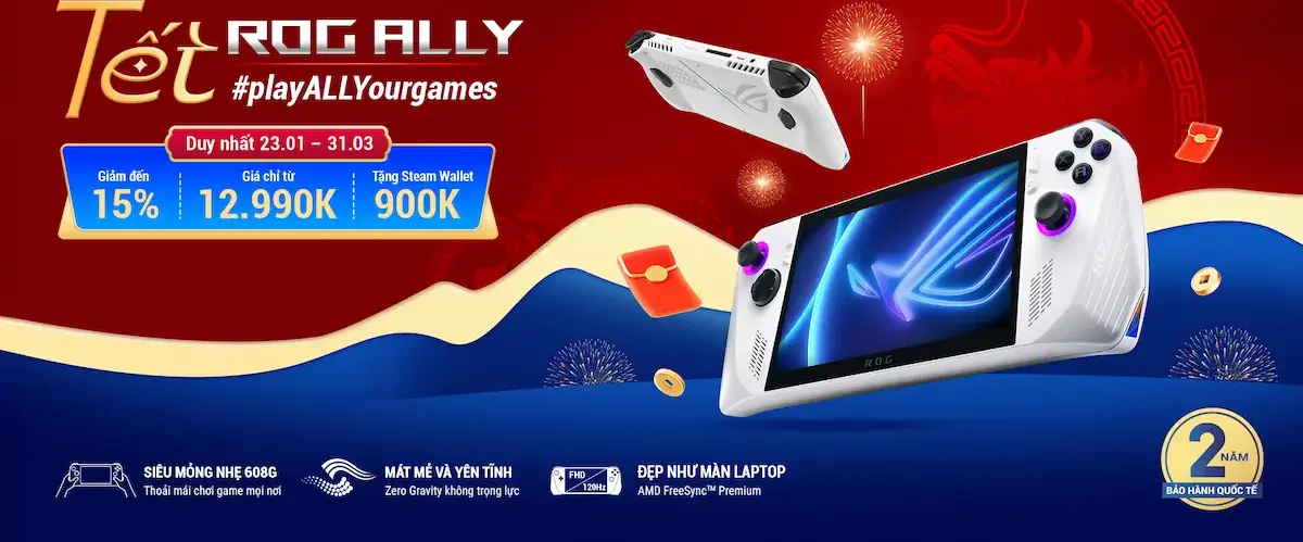 Tết ROG Ally – Mua máy chơi game ROG Ally, nhận lì xì game mới cực hấp dẫn